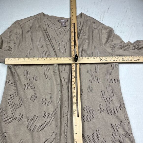 Chicos Cardigan Beige Long Sleeve Casual Work Open Front Knit Sweater 2 LARGE - Picture 8 of 12